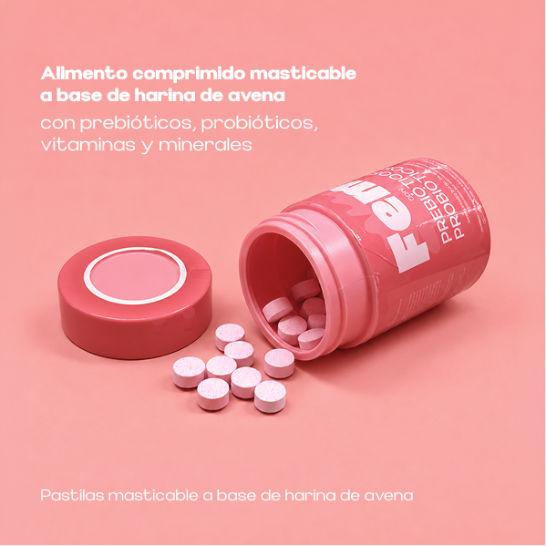 Alimento con probióticos y prebióticos — tabletas masticables