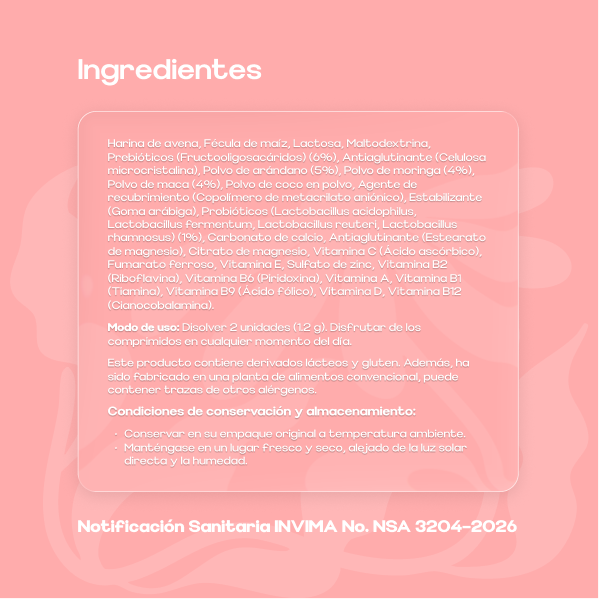 Alimento con probióticos y prebióticos — ingredientes y conservación